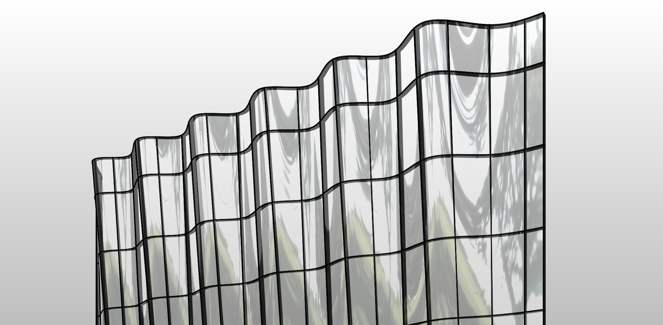 一键生成玻璃幕墙竖挺